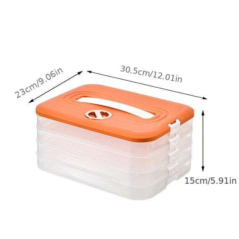 Large Capacity Fresh Keeping Box with Lid Portable Dumpling Plate Storage