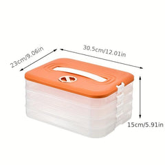 Large Capacity Fresh Keeping Box with Lid Portable Dumpling Plate Storage