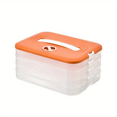 Large Capacity Fresh Keeping Box with Lid Portable Dumpling Plate Storage
