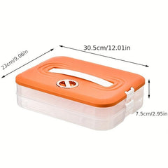 Large Capacity Fresh Keeping Box with Lid Portable Dumpling Plate Storage