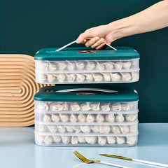 Large Capacity Fresh Keeping Box with Lid Portable Dumpling Plate Storage