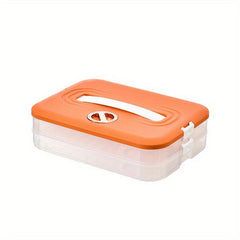 Large Capacity Fresh Keeping Box with Lid Portable Dumpling Plate Storage