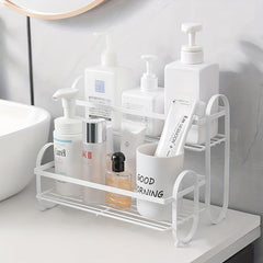 Wrought Iron Double Layer Condiment Storage Rack For Countertop