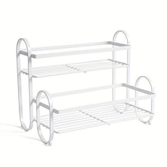 Wrought Iron Double Layer Condiment Storage Rack For Countertop