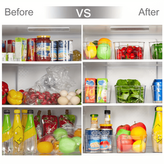 4pcs Fridge Organizers Plastic Boxes for Kitchen Cabinet Pantry BPA-Free