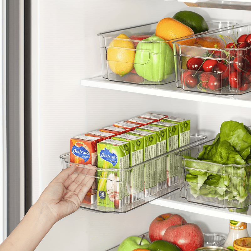 4pcs Fridge Organizers Plastic Boxes for Kitchen Cabinet Pantry BPA-Free