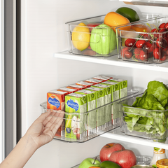 4pcs Fridge Organizers Plastic Boxes for Kitchen Cabinet Pantry BPA-Free