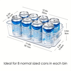 4pcs Fridge Organizers Plastic Boxes for Kitchen Cabinet Pantry BPA-Free