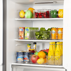 4pcs Fridge Organizers Plastic Boxes for Kitchen Cabinet Pantry BPA-Free