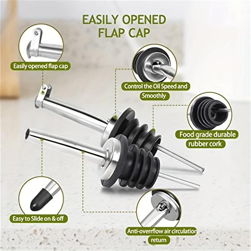Glass Olive Dispensers Bottle Set with Funnel and Label 500ml