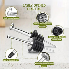 Glass Olive Dispensers Bottle Set with Funnel and Label 500ml