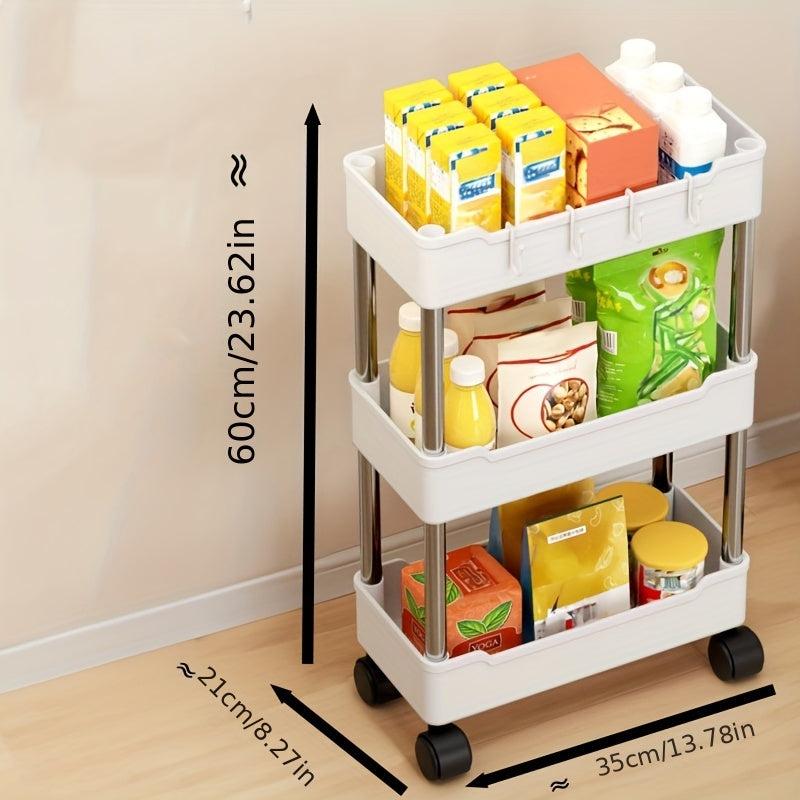 Three Layer Stroller Storage Rack Floor Movable Shelf