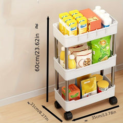 Three Layer Stroller Storage Rack Floor Movable Shelf