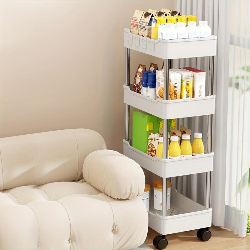 Three Layer Stroller Storage Rack Floor Movable Shelf