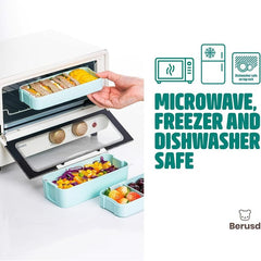 3-Layer Stackable Japanese Bento Box Leakproof with Bag, Microwave Safe
