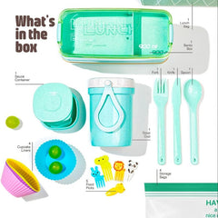 3-Layer Stackable Japanese Bento Box Leakproof with Bag, Microwave Safe