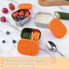 1pc Stainless Steel Snack Containers For Kids Leak Proof Small Food Containers