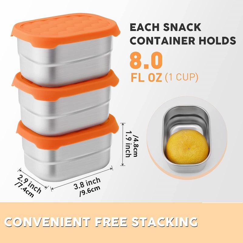 1pc Stainless Steel Snack Containers For Kids Leak Proof Small Food Containers
