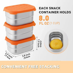 1pc Stainless Steel Snack Containers For Kids Leak Proof Small Food Containers