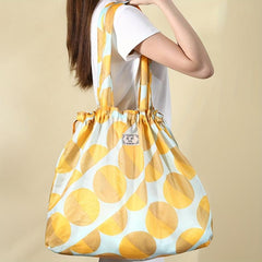 Foldable Shopping Bag With Drastring Large Capacity Tote Bag