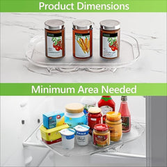 Clear Rectangular Fridge Lazy Susan Organizer