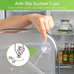 Clear Rectangular Fridge Lazy Susan Organizer