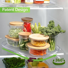 Clear Rectangular Fridge Lazy Susan Organizer