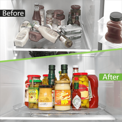 Clear Rectangular Fridge Lazy Susan Organizer