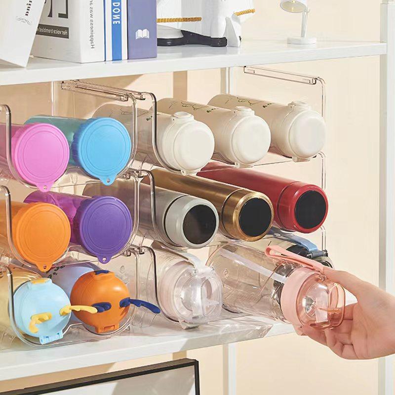 Stackable Water Bottle Organizer Plastic Cabinet Rack