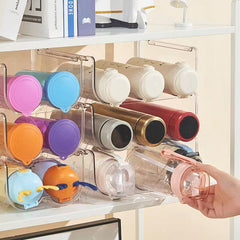 Stackable Water Bottle Organizer Plastic Cabinet Rack