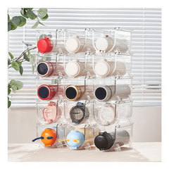 Stackable Water Bottle Organizer Plastic Cabinet Rack