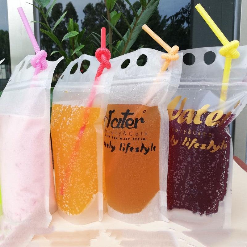 Disposable Juice Drink Bag Reusable Drink Pouches Funny Sayings Ziplock Bag