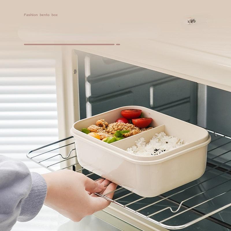 Rectangle Lunch Box 3 Grids Bento Box Microwave Safe Food Storage Container