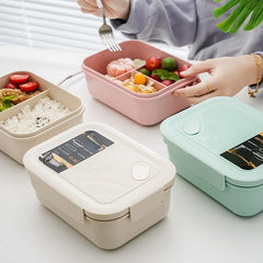 Rectangle Lunch Box 3 Grids Bento Box Microwave Safe Food Storage Container