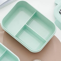 Rectangle Lunch Box 3 Grids Bento Box Microwave Safe Food Storage Container