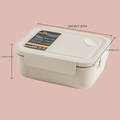 Rectangle Lunch Box 3 Grids Bento Box Microwave Safe Food Storage Container