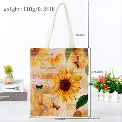 Sunflower Series Printed Eco Friendly Shopping Tote Bag