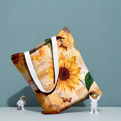 Sunflower Series Printed Eco Friendly Shopping Tote Bag