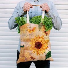 Sunflower Series Printed Eco Friendly Shopping Tote Bag