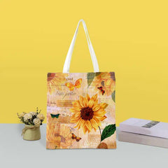 Sunflower Series Printed Eco Friendly Shopping Tote Bag