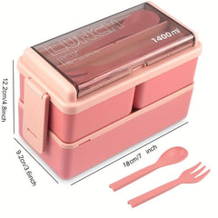 Adult Leakproof 3-Stackable Lunch Box with Cutlery, Bento Box