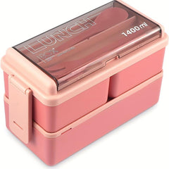 Adult Leakproof 3-Stackable Lunch Box with Cutlery, Bento Box