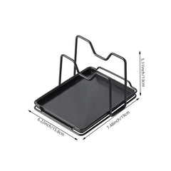 Pot Lid Holder Organizer Spoon Rest Countertop Storage Rack with Drip Tray
