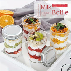 4pcs 16oz Wide Mouth Mason Jars Sealed Beverage Bottles for Fresh Keeping Box