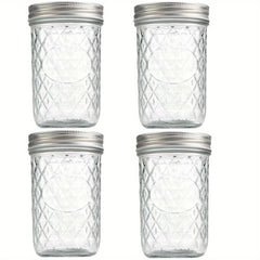 4pcs 16oz Wide Mouth Mason Jars Sealed Beverage Bottles for Fresh Keeping Box