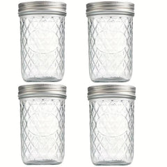 4pcs 16oz Wide Mouth Mason Jars Sealed Beverage Bottles for Fresh Keeping Box