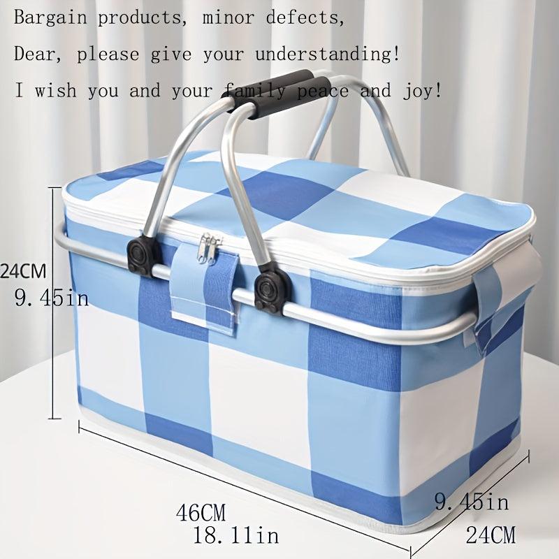 Foldable Picnic Bag Insulation Basket Aluminum Oxford Cloth Ice Bag