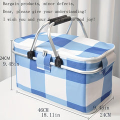 Foldable Picnic Bag Insulation Basket Aluminum Oxford Cloth Ice Bag