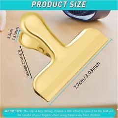 2pcs Stainless Steel Golden Bag Clips Large Clips For Snack Food Wraps