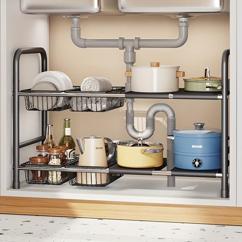 2-Tier Under Sink Tableware and Seasoning Rack